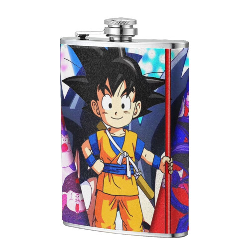 Κινούμενα σχέδια Anime 8oz Φιάλη από ανοξείδωτο ατσάλι PU Δερμάτινες φιάλες για