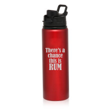 Bouteille de sport en aluminium de 740 ml (25 oz) - Couleur : Rhum (Rouge)