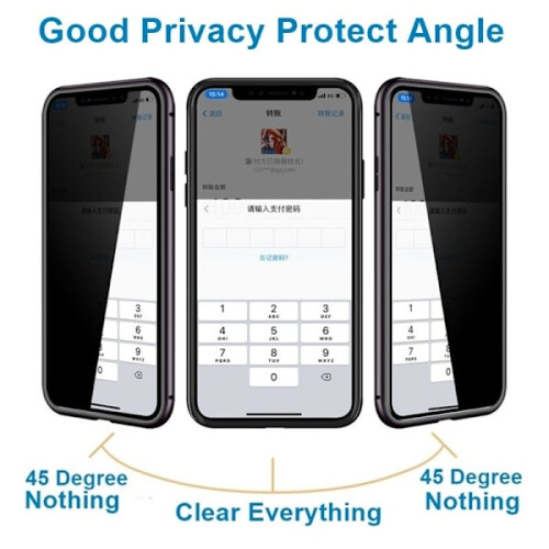 Capa magnética de privacidade compatível com iPhone 16 Pro, vermelha. 2