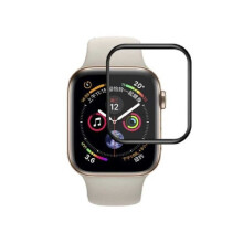 Pacote com 2 películas de vidro temperado 3D FullFrame compatíveis com Apple Watch SE 44mm, 0,26mm de espessura e 9H de dureza.
