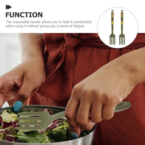 2 τεμάχια Scoop Kitchen Wares Πράσινα πιρούνια Σιλικόνης Εύκαμπτο πιρούνι Πρακτικό 1