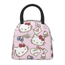Hello Kitty Lunchtasche, tragbare isolierte Lunchbox, Kühltasche mit Vordertasche für Männer, Frauen und Jugendliche
