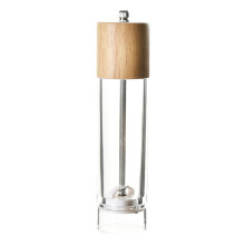 Moulin à poivre transparent en acrylique, flacon d'assaisonnement, moulin à poivre manuel, flacon transparent pour vinaigrette au poivre (21 cm)