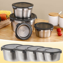 Bol en acier inoxydable avec couvercle pour batteur à main Byikun, boîte réutilisable non conservatrice de fraîcheur pour la cuisine, compatible