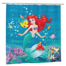 Rideau de douche Ariel en polyester imperméable, décoration de salle de bain, kit de rideau de douche avec crochets, 183 x 183 cm