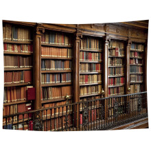 Tapisserie murale bibliothèque vintage XIUH, 150 x 150 cm, décoration rétro hippie pour chambre, salon, dortoir, compatible avec les styles