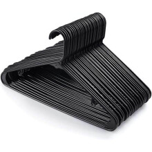 30 cintres pour adultes, cintres en plastique résistant, cintres noirs peu encombrants, largeur 42 cm