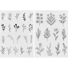 2 Pack Water Soluble Embroidery Stabilizer Sheets Tear Away Paper for Hand Sewing and Stick and Stitch Projects with Flower Patterns