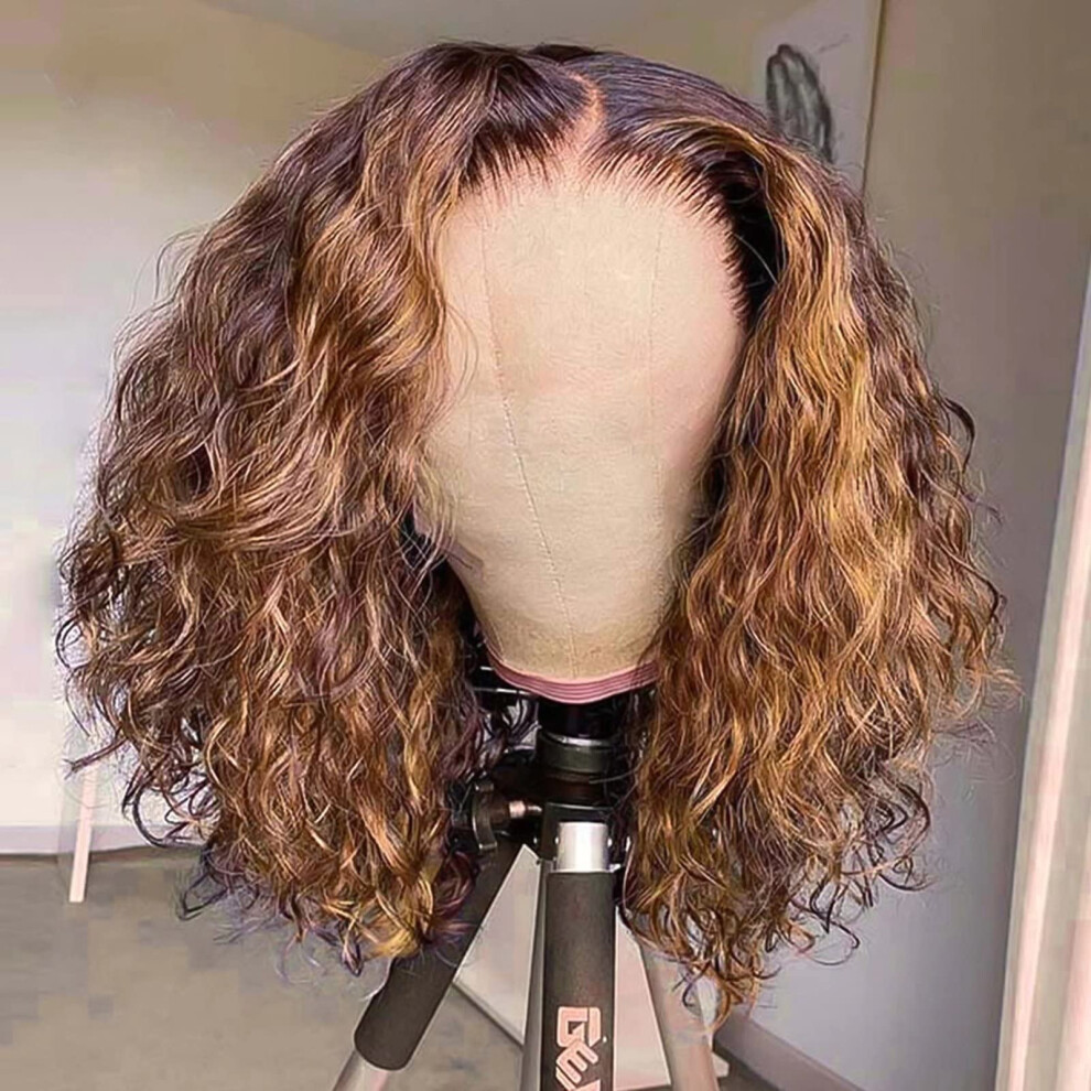 Ombre Brown 13x6 Lace Front Human Hair Wig 24 Inch Brazilian Transparent Lace 150% Density Natural Hairline