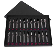 Tattoo Tips Kit 22pcs Stainless Steel Assorted Round Flat Diamond Tips for Coil and Rotary Machines