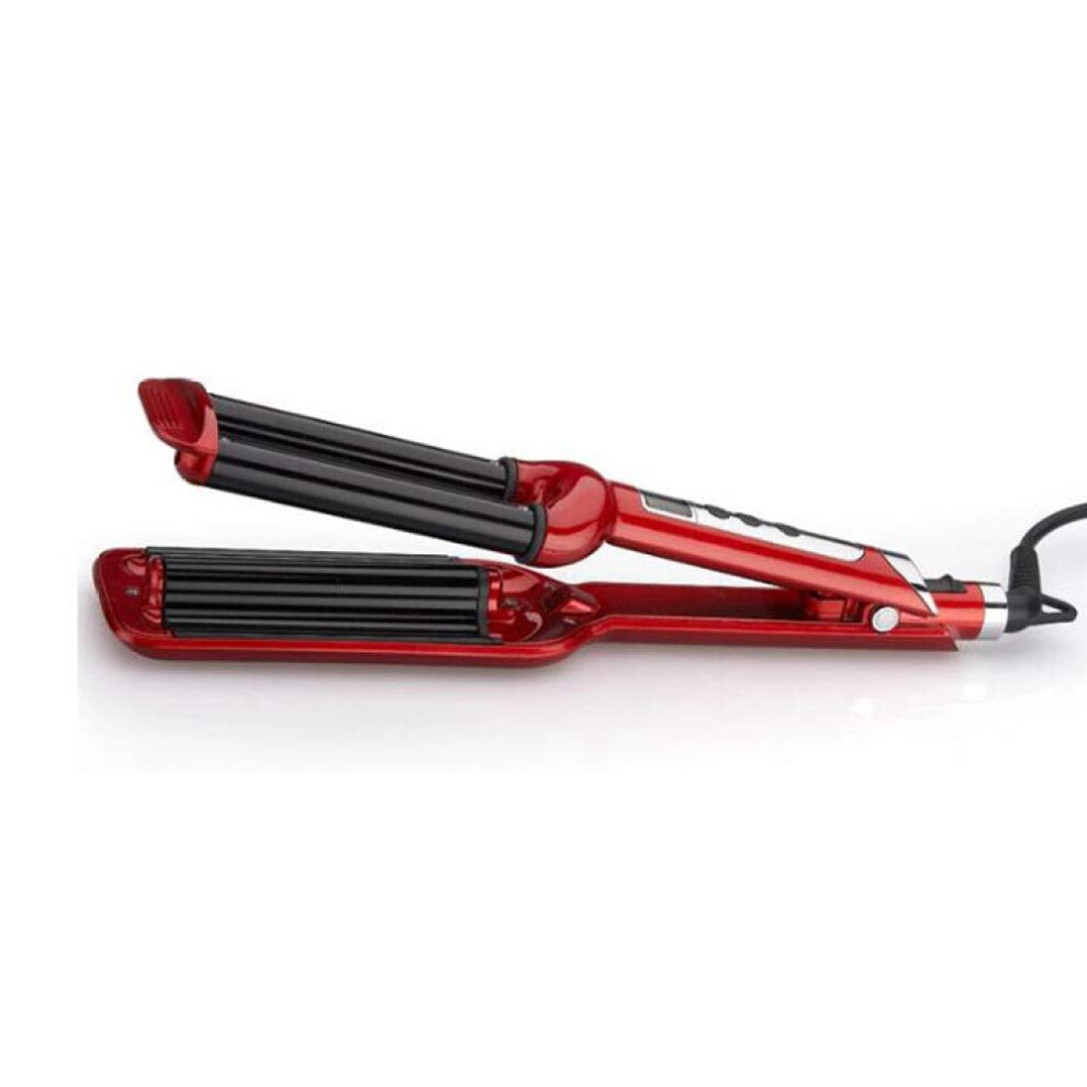Dual Voltage Hair Straightener and Curler with LCD Control, Fast Heat Up, Travel Size