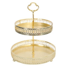 Nordic Double Layer Fruit Storage Tray with European Luxury Texture and Stable Smooth Base 25cm