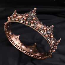 Crystal Bridal Crown Elegant Baroque Floral Design for Bride Wedding Pageant Queen Headpiece