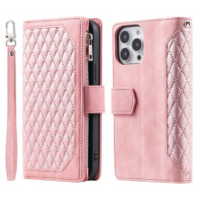 Samsung Galaxy S23 Ultra Leder-Wallet-Hülle mit Reißverschlussfach und Aufstellfunktion, kompatibel mit Umhängegurt, Magnetverschluss und