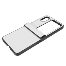 Korthållarskal till Oppo Find N2Flip, reptåligt premiumkonstläder med ultratunt och lätt skal (silvergrå)