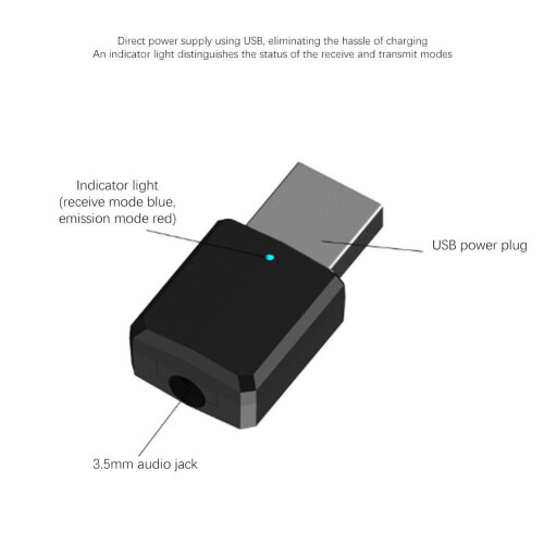 Ασύρματος προσαρμογέας ήχου πομπού Bluetooth με λειτουργία γρήγορης εναλλαγής με 1
