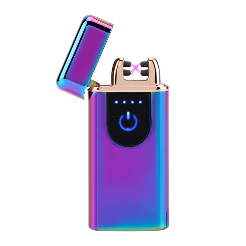 Windproof Flameless Lighter, USB Rechargeable Double Arc Electric Lighter with Fingerprint Sensor for Safe and Secure Ignition 1