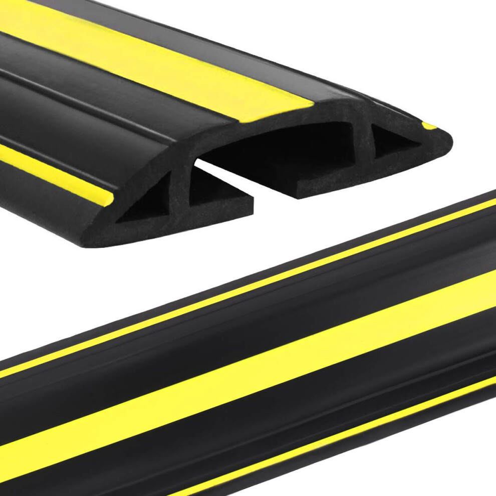 Cable Protector Cord Cover For Floor, 6.5Ft Heavy Duty Pvc Duct To Prevent Trip Hazards For Home Office Outdoor 9044945079326