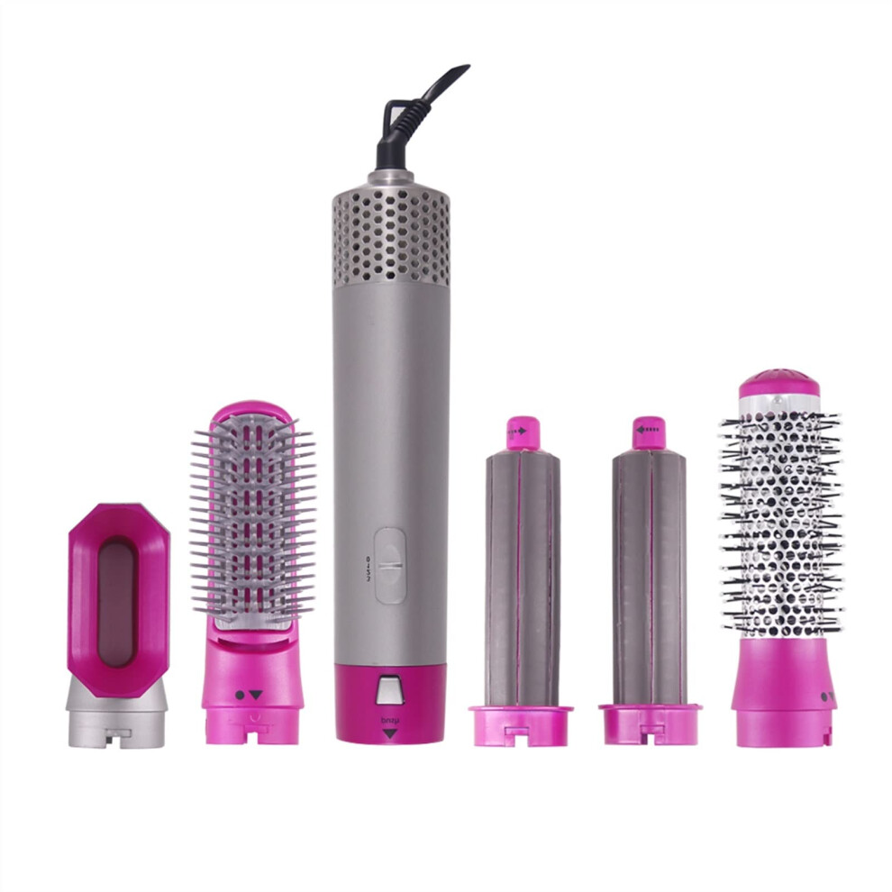 5 in 1 Hot Air Brush Hair Styler with Speed Drying and Interchangeable Attachments, US Plug