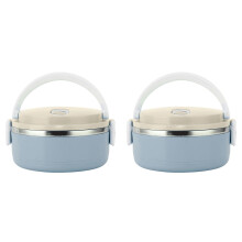 termos para comida caliente, loncheras, recipientes apilables de acero inoxidable 304 con aislamiento térmico (una sola capa - azul)