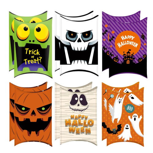 SUSUchens 12 τεμάχια Κουτιά με γλυκά για το Halloween, Κουτιά με κόλπα ή λιχουδιές, Θήκη για 1