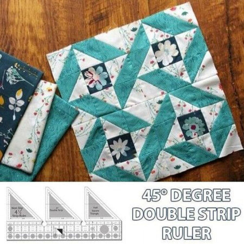 Righello a doppia striscia a 45 gradi, righelli creativi per quilting e cucito. 2