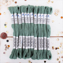 12 Stränge ThreadArt Premium ägyptisches Baumwollstickgarn | Meeresgrün | 6-fädig teilbar, 8,75 Yards (ca. 8 m) für Handstickerei, Kreuzstich &