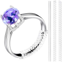 Ring Size Adjuster - 5pcs Clear Ring Sizer Adjuster for Loose Rings, Spiral Silicone Tightener Set, Invisible Ring Guards