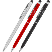 PRO Pen met hoge nauwkeurigheid, extra gevoeligheid, compact formaat en touchscreen [3-pack - zwart - rood - zilver]
