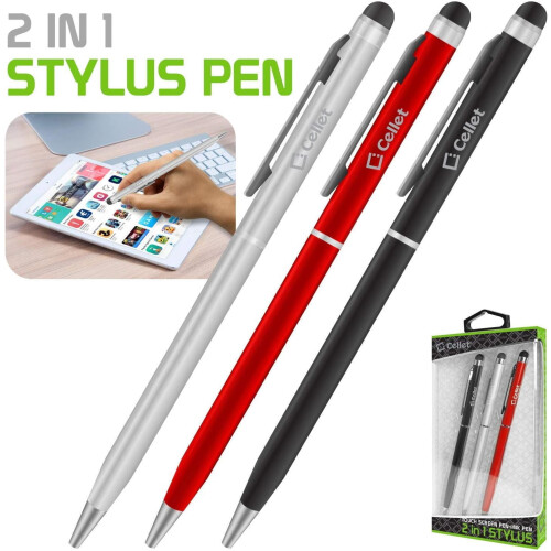 PRO Pen with , High Accuracy, Extra Sensitive, Compact m Touch Screens [3 Pack-Black-Red-Silver] 1