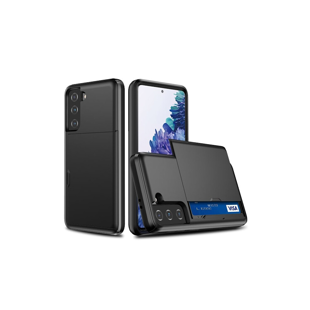 Case With Card Compartment Compatible With Samsung Galaxy S21 Black 9773935556287