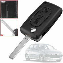 Passend für Dongfeng Peugeot 307 2-Tasten-Fernbedienung, Schlüsselgehäuse mit seitlicher Nut
