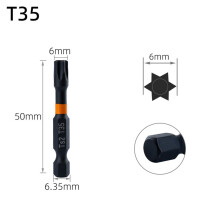 Puntas de destornillador Torx magnéticas robustas de 50 mm compatibles con herramientas eléctricas.
