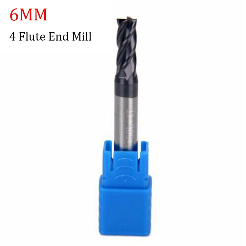 Solid Carbide End Mill 4 Teeth - Altin Coating Carbide Milling Cutter For Hpc 6Mm 9773935556737