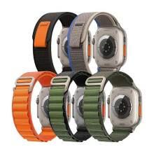 Lot de 5 bracelets de montre pour Watch Ultra Band 49 mm, 45 mm, 44 mm et 42 mm, bracelet sport en nylon Trail Loop pour Series