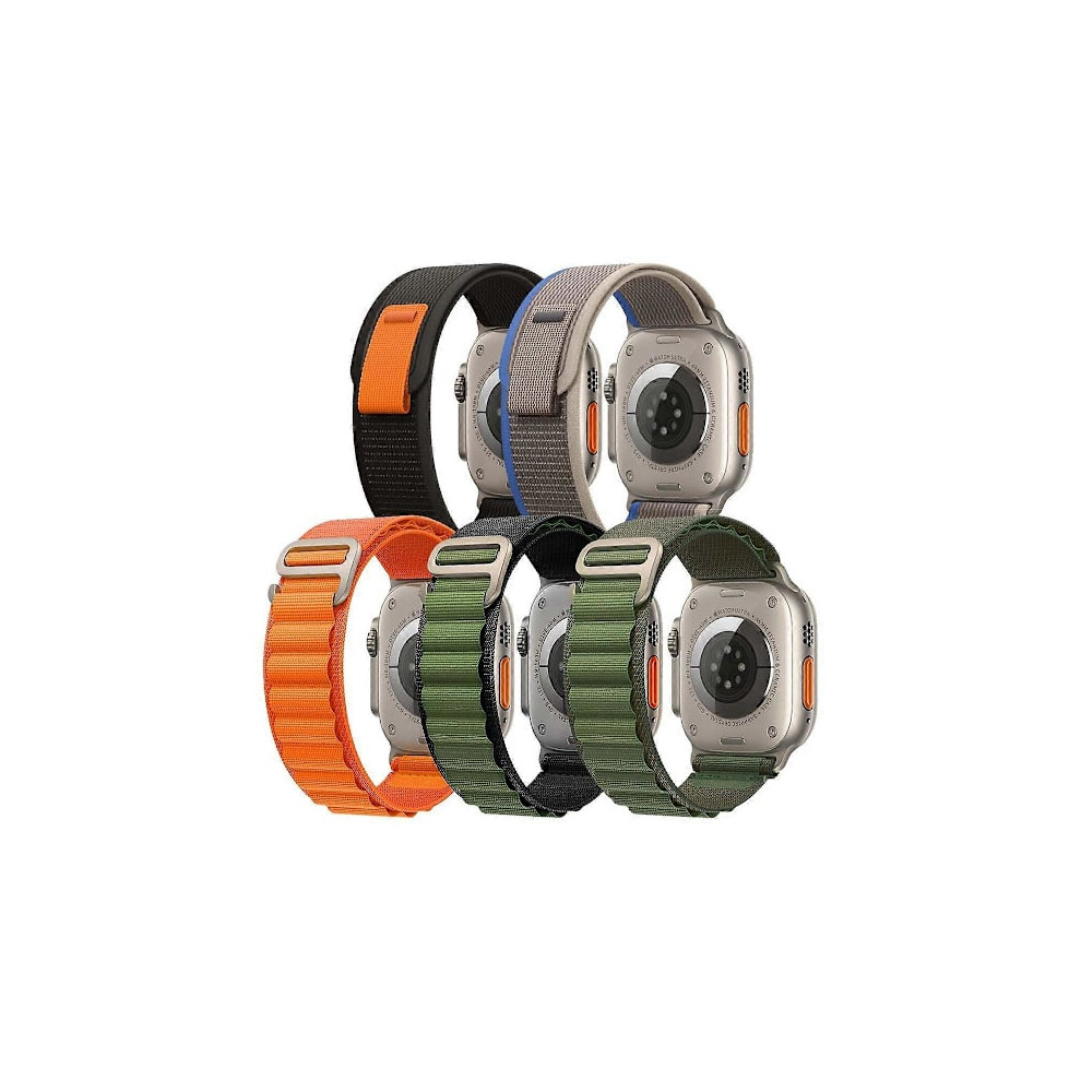 5-Pack Watchbands For Watch Ultra Band 49Mm 45Mm 44Mm 42Mm, Trail Loop Nylon Sport Band For Series 9773935556645