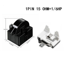 Ρελέ εκκίνησης ψυγείου Ptc 1/2Pin 15Ohm + προστασία υπερφόρτωσης συμπιεστή 1/6H