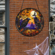 Décoration murale suspendue en acrylique Donemore, crâne lumineux d'Halloween