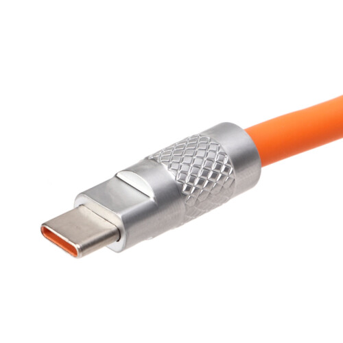 Καλώδιο γρήγορης φόρτισης USB C, 66W, πορτοκαλί 3,3ft, υγρή σιλικόνη, παχύρρευστο 2
