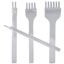 Conjunto de 4 furadores de aço para couro, ferramenta para costura em couro, furador de couro.
