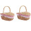 2 cestini da picnic in vimini stile rustico con coperchio e manico e fodere interne per picnic, feste e barbecue 1