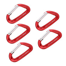 5 Stück Aluminiumlegierung Kletterkarabiner 12KN Schwerlast Rot