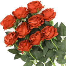 Fleurs artificielles noires d'Halloween, roses noires en soie, toucher réaliste, bouquet de mariée pour jardin, décoration florale, 10 pièces