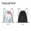 Τσάντα Hello Kitty Classic με κορδόνι, πτυσσόμενη, αθλητική, γυμναστικής, τσάντα με 5