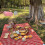 2 cestini da picnic in vimini stile rustico con coperchio e manico e fodere interne per picnic, feste e barbecue 5