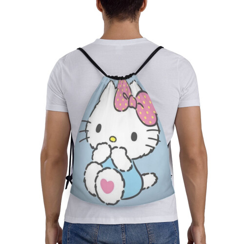 Τσάντα Hello Kitty Classic με κορδόνι, πτυσσόμενη, αθλητική, γυμναστικής, τσάντα με 1