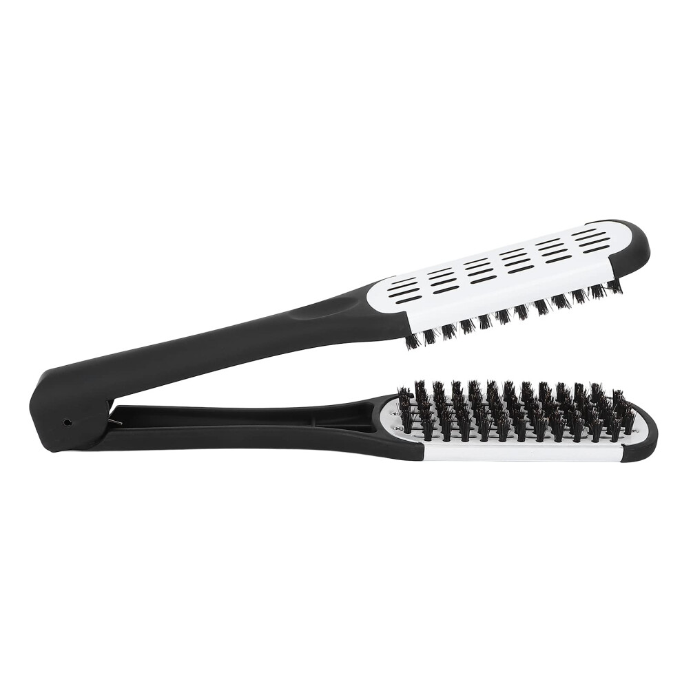 Unisex White Double Sided Hair Straightener Brush And Detangling Hair Comb For Smooth Frizz Styling