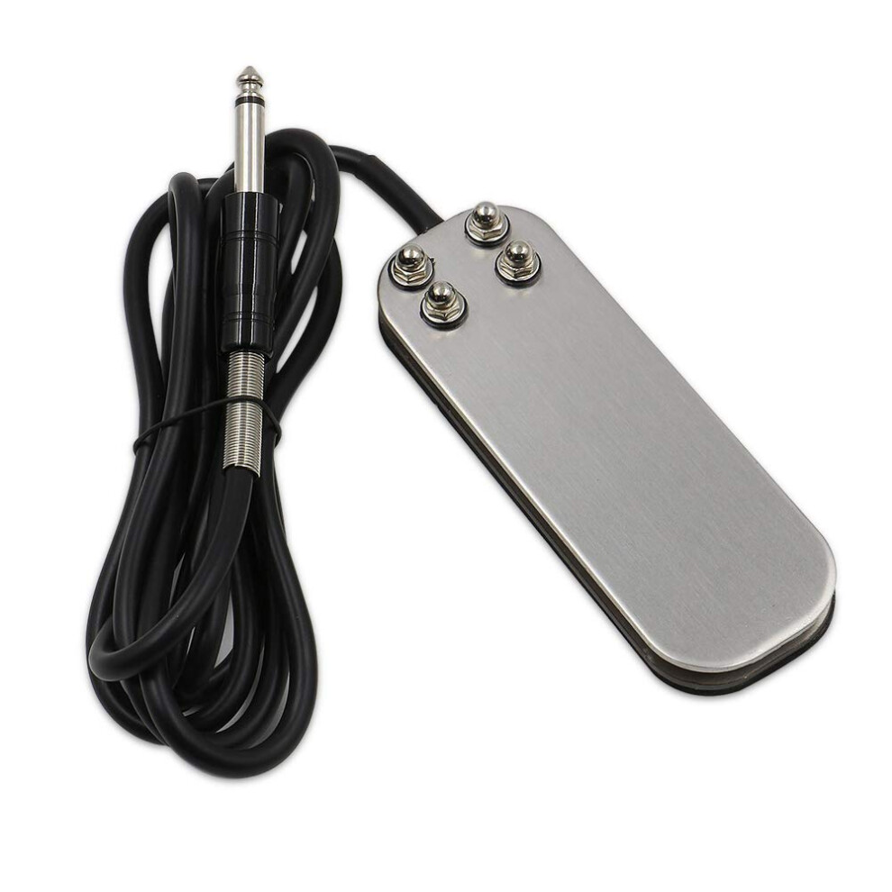 Tattoo Foot Pedal Switch Stainless Steel with 1.8m Cable NonSlip Base for Tattoo Power Supply