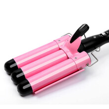 Professional Triple Barrel Curling Iron 37cm Ceramic Pink Hair Waver with Fast SWave Styling