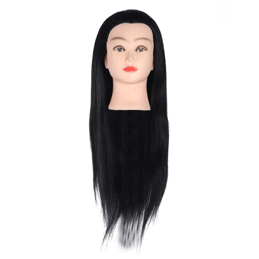 Unisex Mannequin Head With Long Hair For Styling Practice, Realistic Texture Cosmetology Training